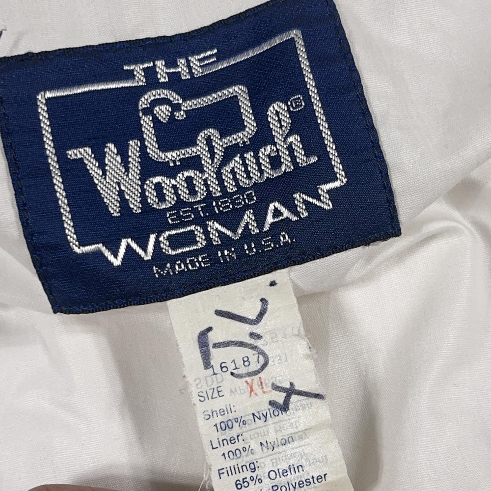 Woolrich Puffer Jacket Women XL Relaxed Red White Insulated Made USA 90s - Picture 8 of 13